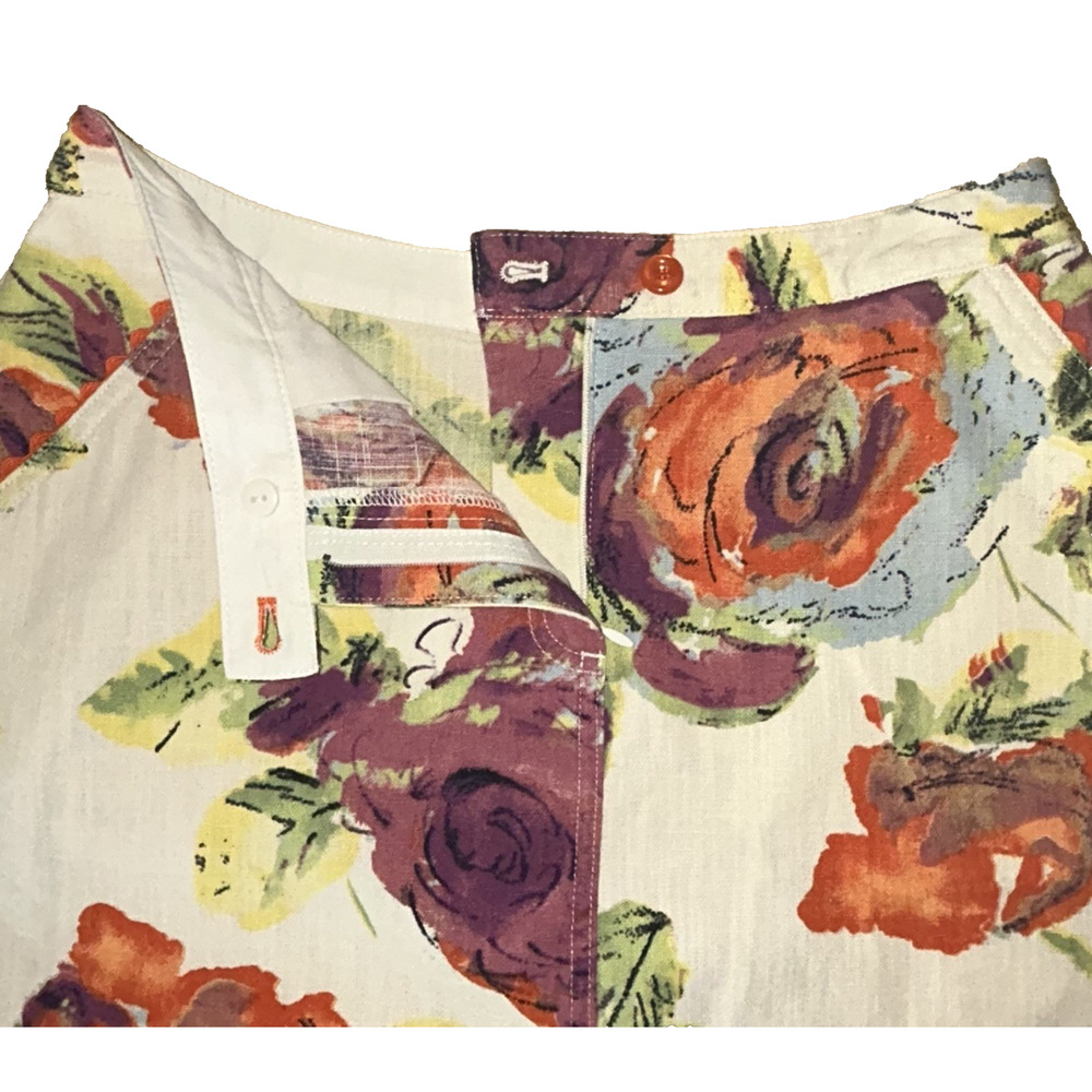 NEW J Jill Floral Midi A-Line Skirt Size 6P Cotton Pockets Romantic Cottagecore - Picture 8 of 11